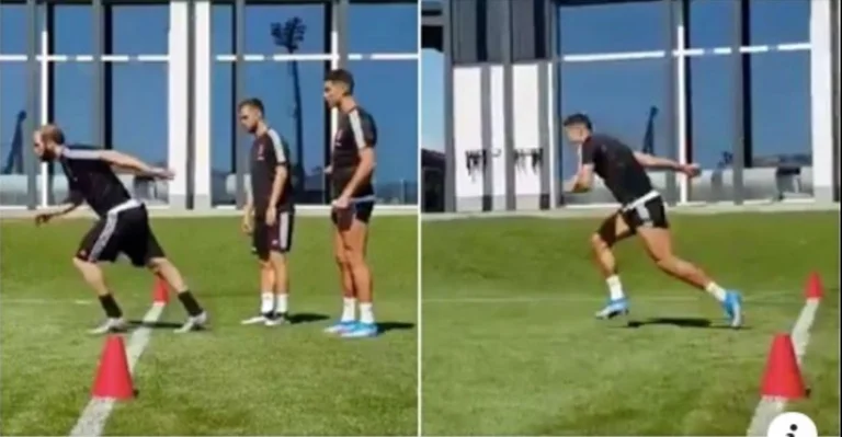 When CR7 made Higuiin look like football player during the spring practice.