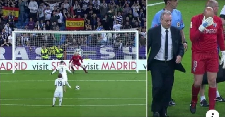 Als CR7 eine Strafe so hart getroffen hatte, dass Caballeron ersetzt werden musste
