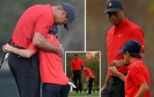 Make me look like a father. Tiger Woods' son marvels at his blows