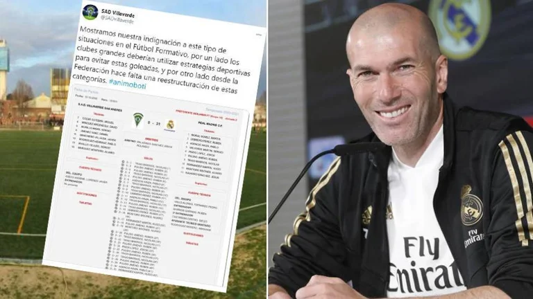 Esta es la reacción de Zidane después de ganar 31 0 al Real Madrid U9