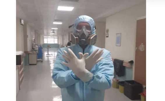 Albanischer Arzt, erste Front in einem der türkischen Krankenhäuser
