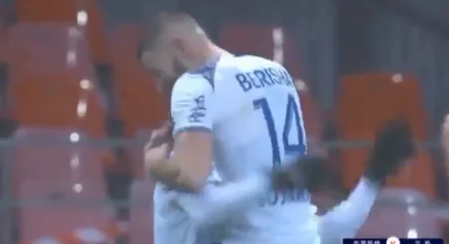 Berisha gives Zenel a warm representation after he scored a goal.