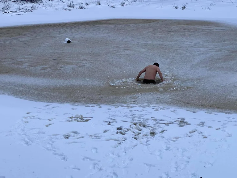 Beka Berisha sinks into Istog Mountains freezes