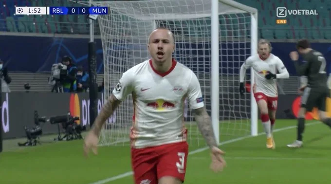 The Lipzig Germans have been tracking Manchester since the second minute.