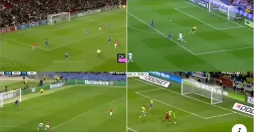 The extraordinary video shows that CR7 has the habit of marking exactly the same goal twice