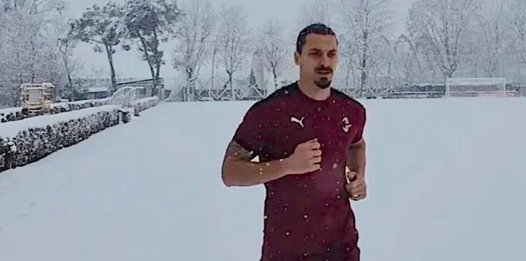 Ibrahimovic, entrenando en la nieve: Intente detenerme