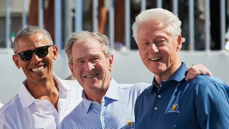 The former American presidents fill the void that Trump is leaving: They're gonna get shot in front of the cameras.