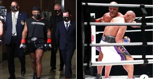 Mike Tyson è stato attaccato da un fan subito dopo aver affrontato Roy Jones Jr.