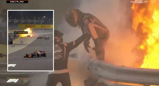 The Miracle Happens Forum 1 pilot escapes after his car explodes in flames