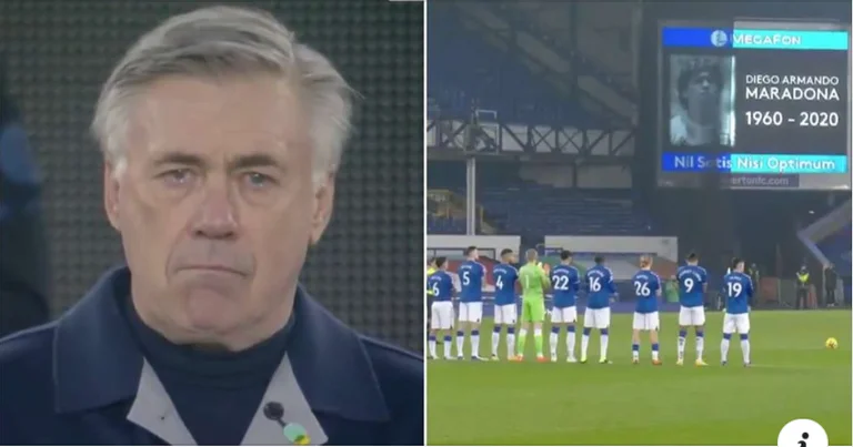 Carlo Anceplott began to cry during Everton's Tribute for Diego Maradona