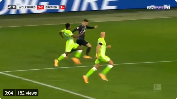 Eight goals were scored in the Wolfsburg match Werder Bremen: The moment Rasica's chromation deviates into a goal