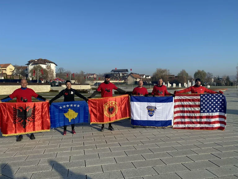 108km running on 108th anniversary of Albania's independence, the runner group arrives in Prekaz