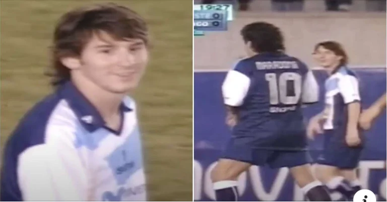 La première et la seule fois où Messy, 18 ans, a joué aux côtés de Diego Maradona dans un match