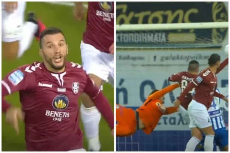 Albanian midfielder shines in Greece, puts out goalkeeper, scores head