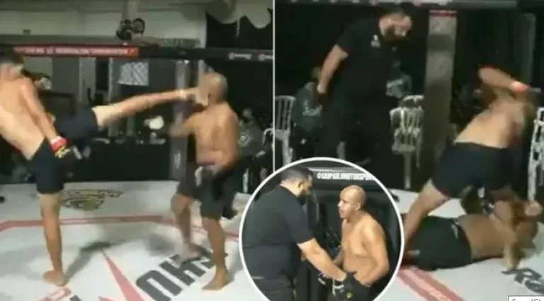Heavy view: The judge allowed the unconscious warrior to be brutally beaten by his opponent