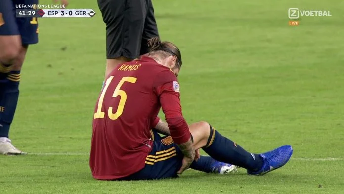 Ramos cicatrici Real dopo l'infortunio che ha subito ieri sera in àmasacre contro la Germania