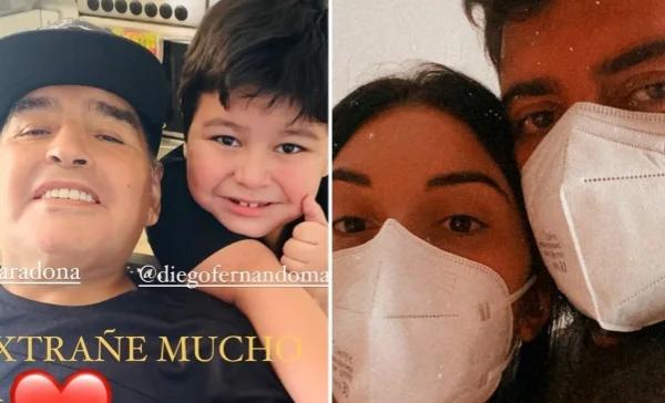 Maradons extra eheliche Junge im Krankenhaus, Argentiniens postet die süßsten Fotos mit seinem Enkel