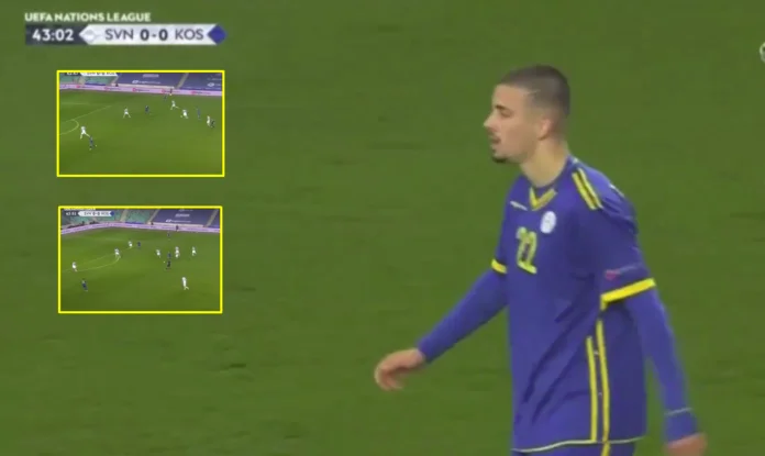 Zegrov did not pass the ball twice within an action, that was Berisha's reaction