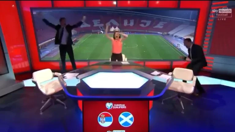 Analysts and journalists Sky Sports was overcome by excitement when Scotland defeated Serbia to secure Euro 2020)