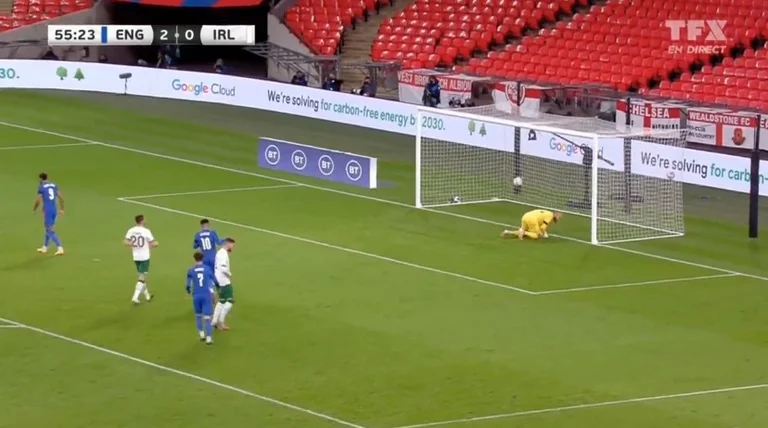England marks Ireland's third, makes Calvert Lewin where the pillar and the transversal joins