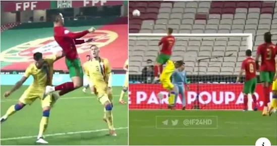 Die Bilder von CR7's langsamen Schuss gegen Andorra zeigen, dass sein Aufenthalt in der Luft ist einfach eine andere Ebene
