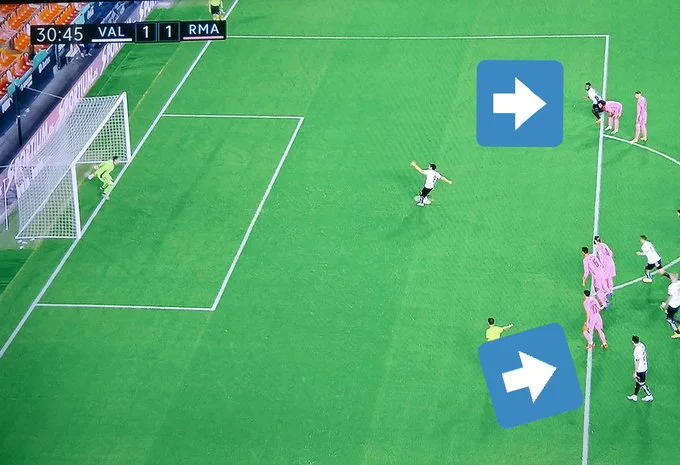 Two fines executed of a goal, Valencia barely manages to match Real Madrid