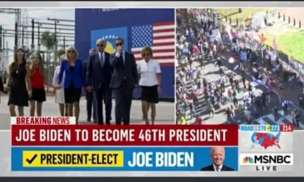 MSNBC rapporte la victoire de Beden avec des photos du Kosovo