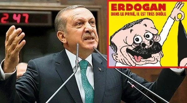 Der Titel von Charlie Hebdo für Erdogans Cartoon: Er ist viel privater Spaß.