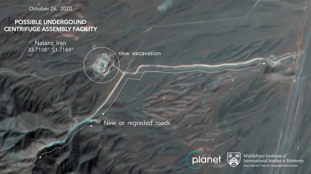 Les images satellite sont basées sur l'Iran: Il a commencé à construire des installations nucléaires à Natanz
