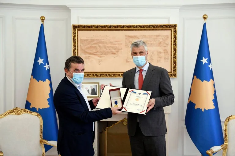 Thaci awards presidential medal to Professor Krasniqi and Bashata