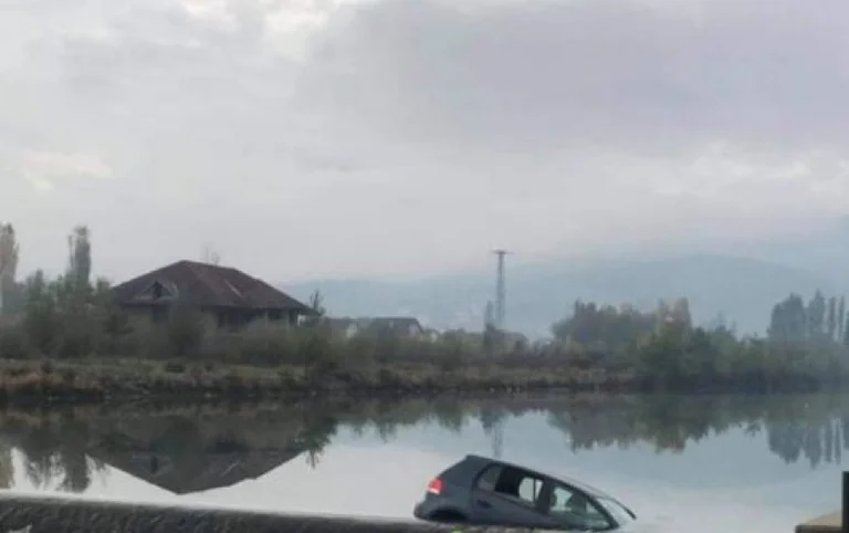 Who is the savior of the couple who fell by car on Lake Mitrovica?