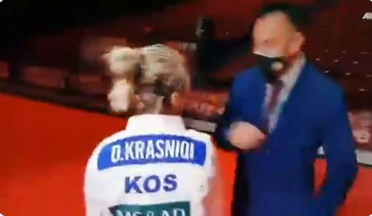 VIDEO/Dirria Krasniqi dopo aver sconfitto il campione olimpico per vincere l'oro