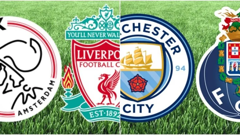 Ajax-Liverpool and Man City-Porto: These are possible formations.