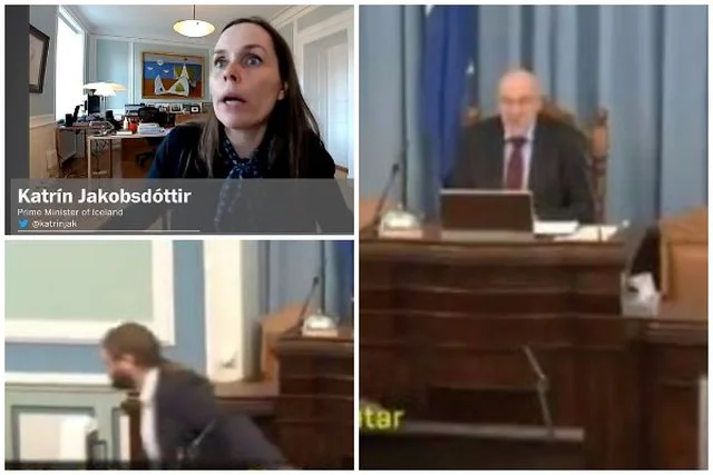 In dem Moment, als das Erdbeben das isländischen Parlament erschütterte: Der Abgeordnete lief davon, der Premierminister schüttelte