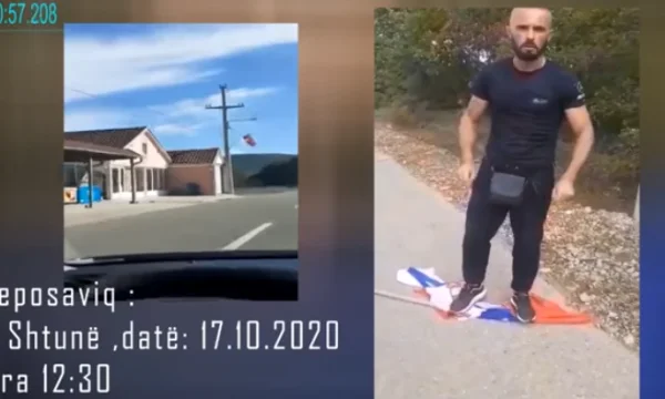 Removing national flag in Kostunica, Kosovars remove Serbian flag in Leposaviq