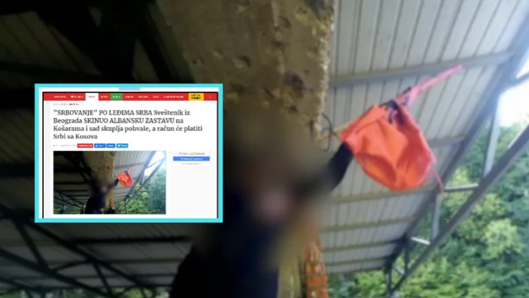 Blitz serbe signifie les Albanais à riposter contre les Serbes après avoir retiré le drapeau du prêtre