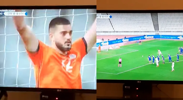 Tifosi griego se está preparando para la meta, escuchar su desesperación cuando Muric espera la pena