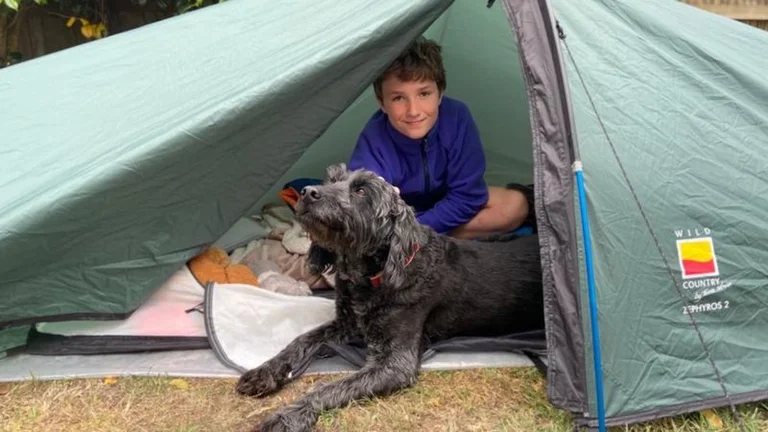 10-year-old now and a few months sleep in the tent as a reminder to dead friends