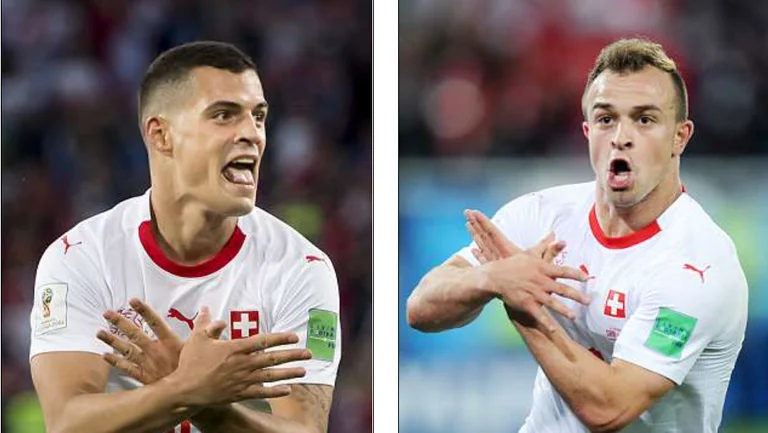 Il lanciatore Jacka di Shaqiri per la Svizzera nel Supershare contro la Germania
