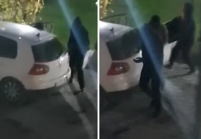 Thiefs steal 14 computers at a local Pristina plate taken from cameras