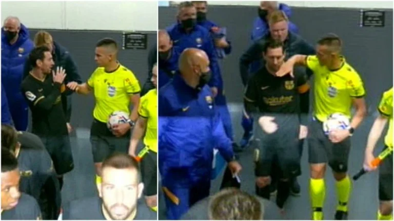 Messi, Pique dhe Koeman u grindën me gjyqtarin pas kartonit të kuq të Lenglet