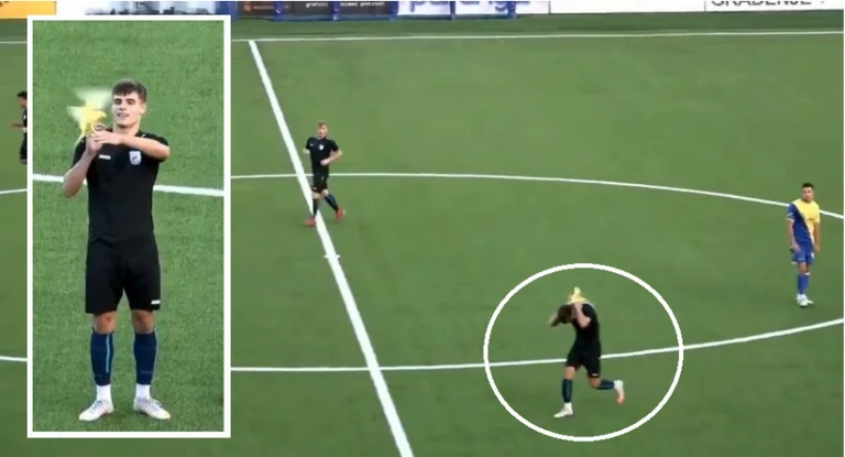 Papagali attacks footballer in the field, barely takes him off his neck