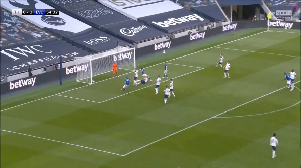 Anceplott's Everton marks the goal of Mourinho's Tottenham where the pillars join the transverse