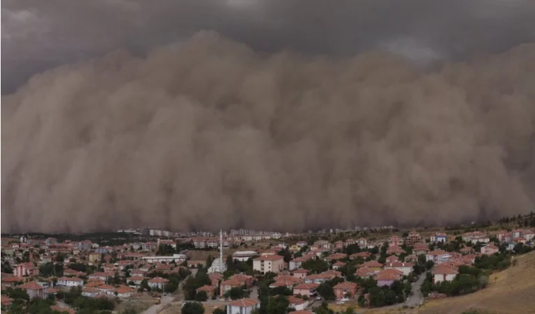 Large sandstorm in Ankara, Turkey