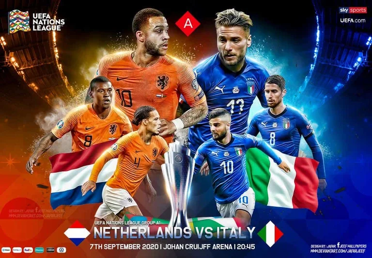 Pays-Bas... L'Italie est les super-héros de ce soir. Ce sont des formations officielles.