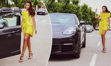 Nora Istreff se présente dans une robe jaune