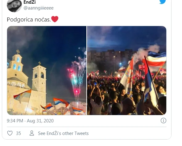 Le drapeau serbe revient à Podgorica ) célébrer les médias de Belgrade