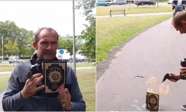 Freedom of expression: Danez sets Koran on fire in the middle of the road