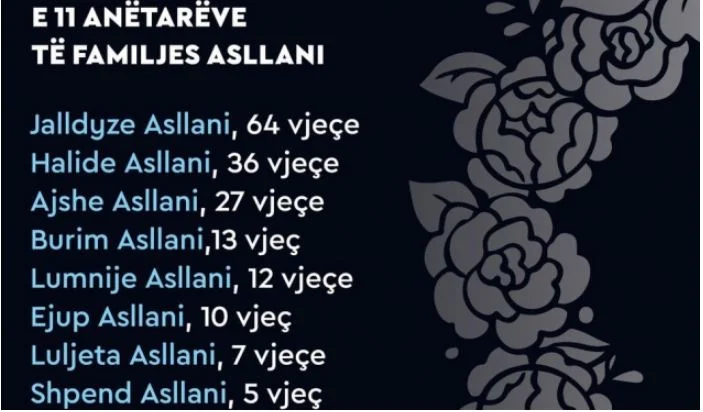 Thaci commémore 11 membres de la famille Aslan tués par les forces serbes