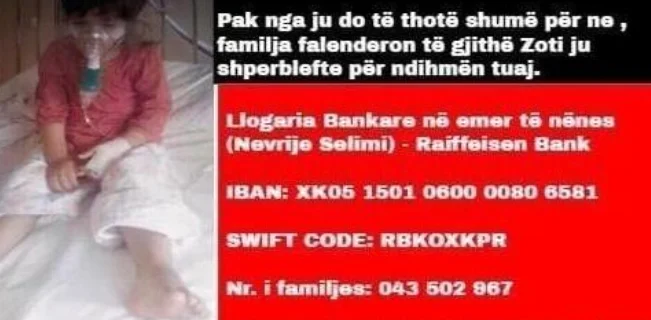 4-vjeçares nga Mitrovica i duhet ndihmë për shërim jashtë vendit